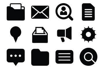 Leinwandbilder - Vector art of a collection of essential interface icons for email, search, and file management