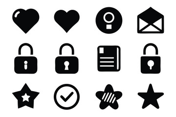 Leinwandbilder - Vector art of a group of common user interface icons isolated on white background