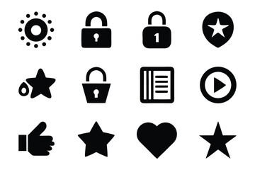 Leinwandbilder - Vector art of collection of essential user interface icons isolated on white background