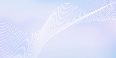 Aufkleber - Abstract pastel purple gradient background with white subtle wavy lines - futuristic minimalist vector illustration. Elegant pale curved stripes, smooth dynamic swooshes. Light clean design template.