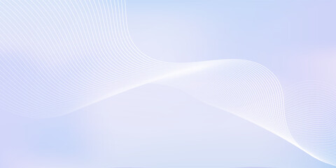 Aufkleber - Abstract pastel purple gradient background with white subtle wavy lines - futuristic minimalist vector illustration. Elegant pale curved stripes, smooth dynamic swooshes. Light clean design template.