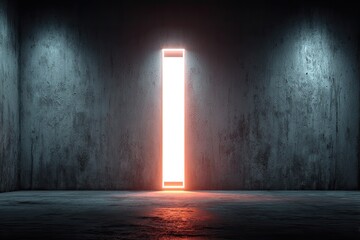 Aufkleber - Glowing Doorway in Dark Room