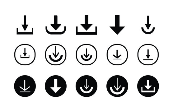 Download icon set, Files download, download button set, download collection, vector illustration  EPS 10