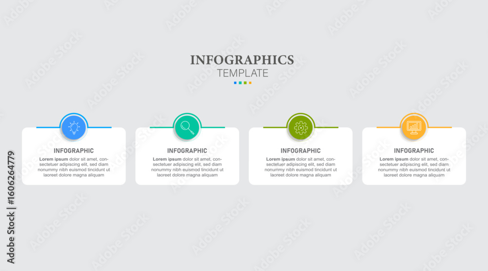 4 Steps business data visualization timeline process infographic ...