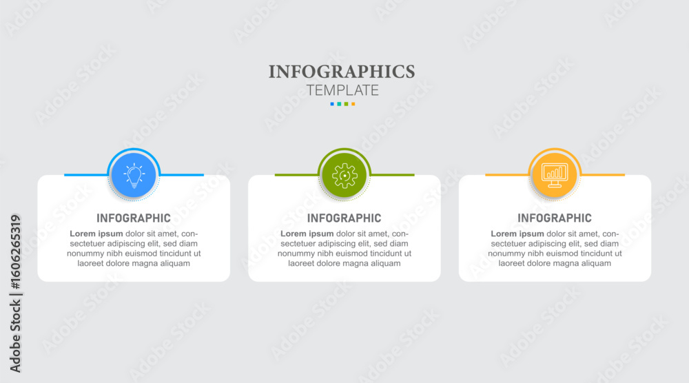 3 Steps business data visualization timeline process infographic ...