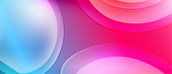 Poster - abstract background features overlapping circles, vibrant colors blend. blue, pink, red hues create 