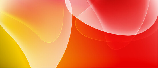Leinwandbilder - Abstract vibrant waves, yellow to red gradient. Smooth curves create dynamic visual flow, modern design element.