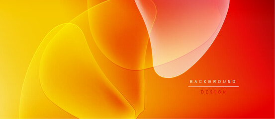 Leinwandbilder - Abstract fluid shapes, vibrant orange, yellow hues. Gradient background creates dynamic visual effect. Modern design element.