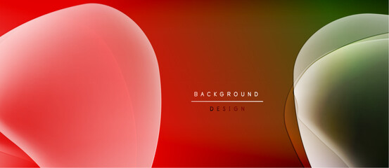 Leinwandbilder - Abstract shapes, vibrant colors blend. Red, orange, green gradients create dynamic visual effect. Modern design element for backgrounds.