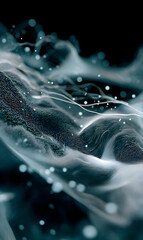 Poster - Abstract teal and white flow with sparkling light creating a dynamic and ethereal effect for backgrounds digital art and futuristic designs perfect for microstock platforms