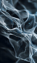 Poster - Abstract ethereal swirls of vaporous cloud with subtle blue highlights creating a captivating and mesmerizing smoke-like visual experience for designers and creative projects vapor