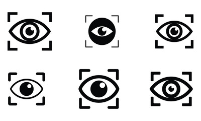 Fototapete - Eye scan icons seamless pattern biometric identification and security concept