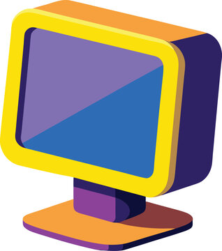 Retro computer monitor vector illustration
