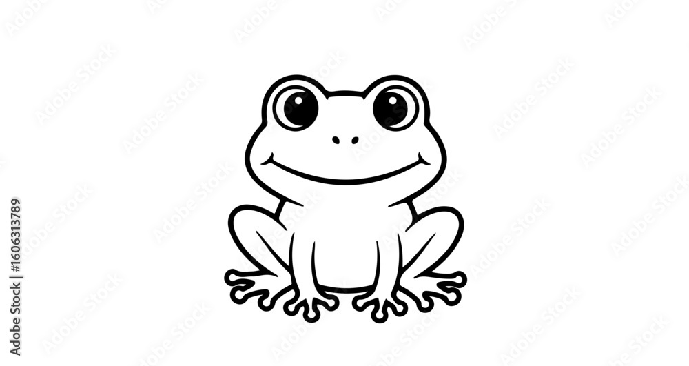 Cute frog drawing vector illustration amphibian animal cartoon ...
