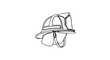 © Rafael - Firefighter helmet outline drawing vector illustration for emergency services and safety equipment gear design