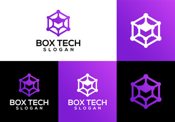 Leinwandbilder - technology box logo icon vector