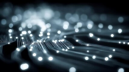 Poster - Abstract technology background with glowing circuit board lines animation