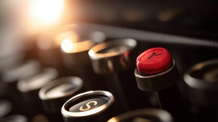 Poster - Close-up view of vintage typewriter keys.