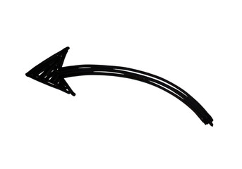 Poster - A handdrawn black arrow curves to the left against a transparent background indicating direction or a pointer
