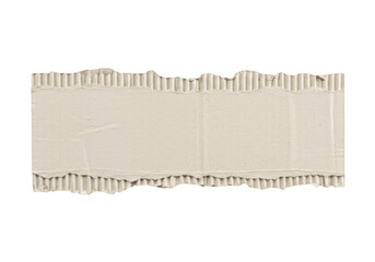 Poster - A torn piece of corrugated cardboard with a rough textured edge isolated on a transparent background