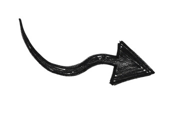Poster - Handdrawn black arrow with a wavy shaft pointing to the right on a clean transparent background symbolizing direction and movement