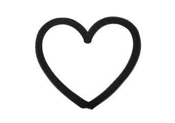 Poster - Simple black outline of a heart shape symbolizing love and affection on a plain transparent background