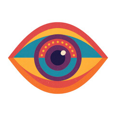 Poster - PNG Colorful abstract eye illustration
