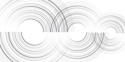Fototapete - grey minimal circular abstract dynamic lines isolated on white background. Future technology banner concept. vector illustration. Abstract Computer technology background. network visual connection.	