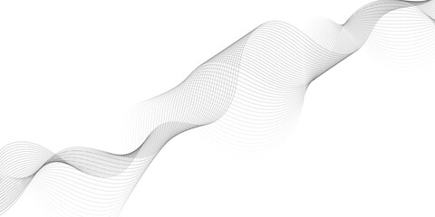 Leinwandbilder - Abstract grey, white smooth element swoosh speed wave modern stream background. Wave with lines created using blend tool. Abstract frequency sound wave lines and twisted curve lines background.	