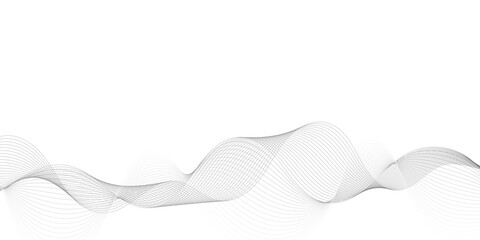 Leinwandbilder - Abstract grey, white smooth element swoosh speed wave modern stream background. Wave with lines created using blend tool. Abstract frequency sound wave lines and twisted curve lines background.	
