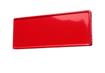 Poster - A blank red rectangular plate or sign, isolated on a transparent background