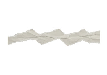 Poster - A piece of torn, creased paper with a rough, jagged edge, isolated on a transparent background