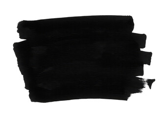 Poster - A bold black brush stroke with a textured appearance, isolated on a clean transparent background