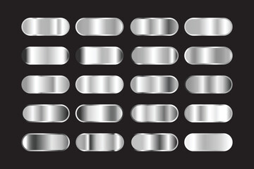 Wall Mural - 20 silver and grey gradient color set for ui elements