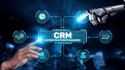 Poster - CRM platforms improve customer relationships through data analysis, CRM communication tools, and automation. CRM systems support customer management, tracking, and CRM relationship success. Muxer