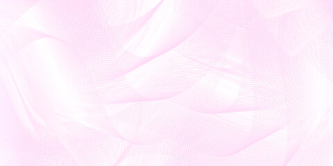 Poster - Soft Pink Abstract Background Futuristic Technology Wide Wallpaper, Horizontal white & pink background with wavy lines pattern, Abstract background poster with dynamic waves.
