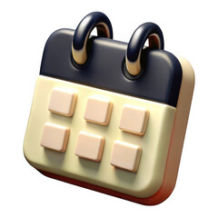 Aufkleber - 3d calendar icon with page turning mechanism isolated on transparent background