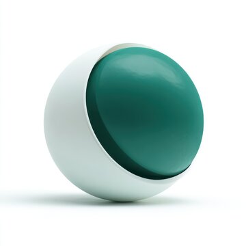 Teal and Off White Abstract Sphere 3D Render