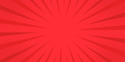 Aufkleber - Comics rays background with halftones. Vector summer backdrop illustrations