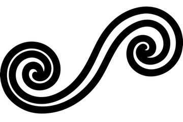 Fototapete - Vector Retro hand-drawn geometric curl pattern, thick black doodle lines with textured effect modern boho design, seamless repeat