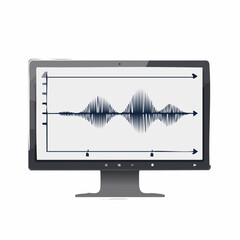 Fototapete - Digital Tablet Displaying Sound Waveform Analysis and Visualization