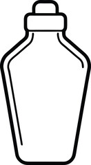 Poster - Clean line art icon of a reusable bottle symbol isolated on transparent background