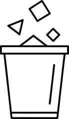 Poster - Clean line art icon of paper being thrown into a bin isolated on transparent background