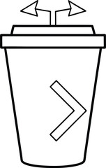 Poster - Clean line art icon of a reusable cup with recycling arrows isolated on transparent background