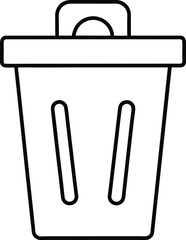 Poster - Clean line art icon of a trash bin with recycling symbol isolated on transparent background