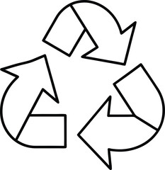 Poster - Clean line art icon of recycling arrows circling a letter l isolated on transparent background