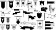 © VectorCraft - various medieval banners, flags, monochrome, vector art