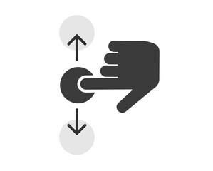 Poster - Swipe up down icon, finger hand scroll hint sign symbol pictogram simple glyph solid bold style, touchscreen gesture image
