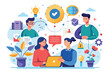 © fatman - Understanding and enhancing the communication process through collaborative discussions and visual representations in a modern workspace environment