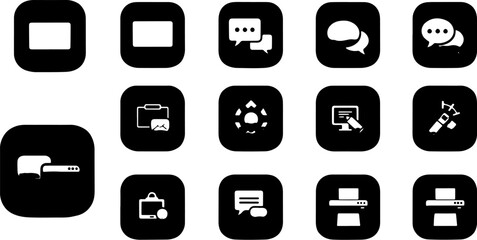 Poster - Vector art of a set of communication and technology icons